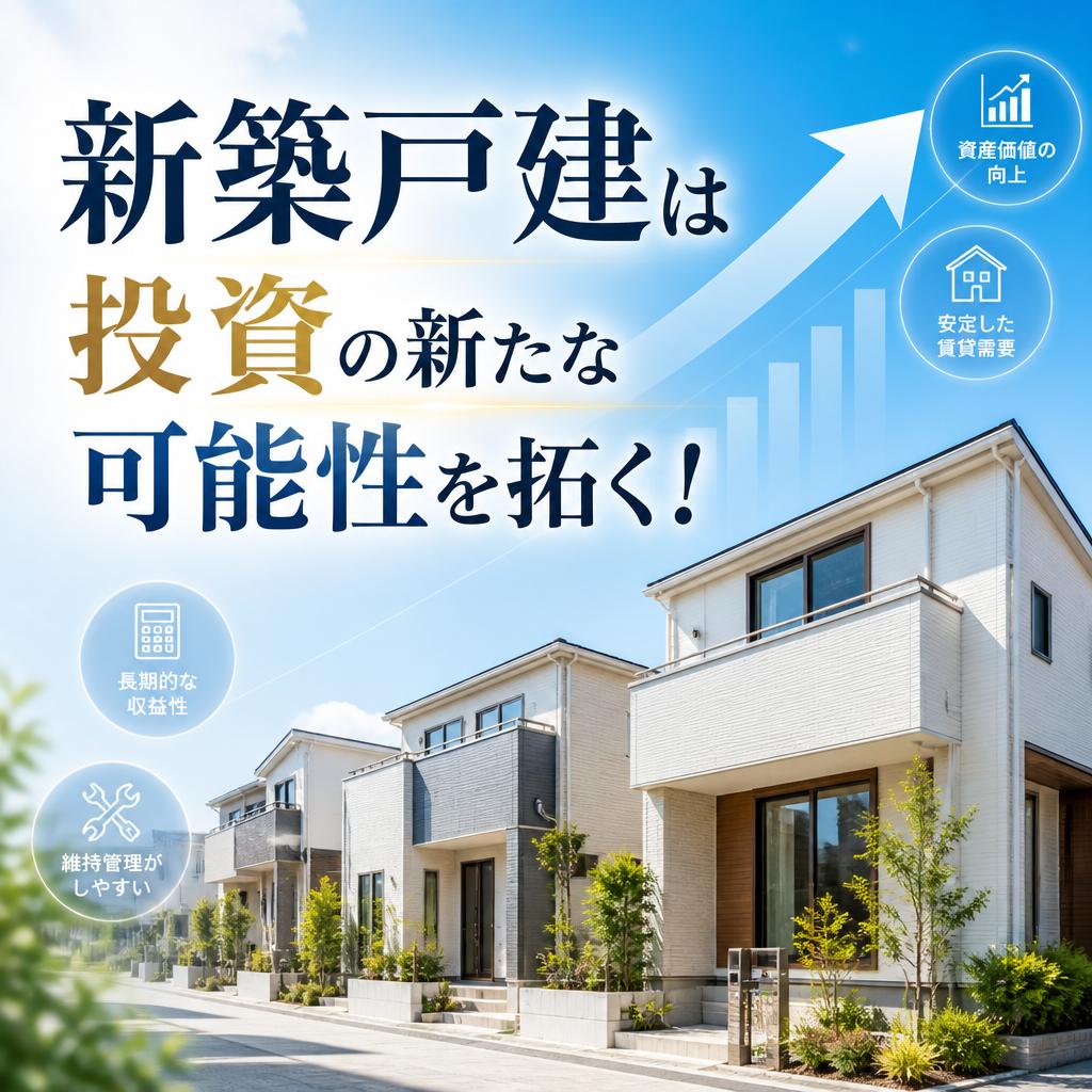 新築戸建は投資の新たな可能性を拓く！
