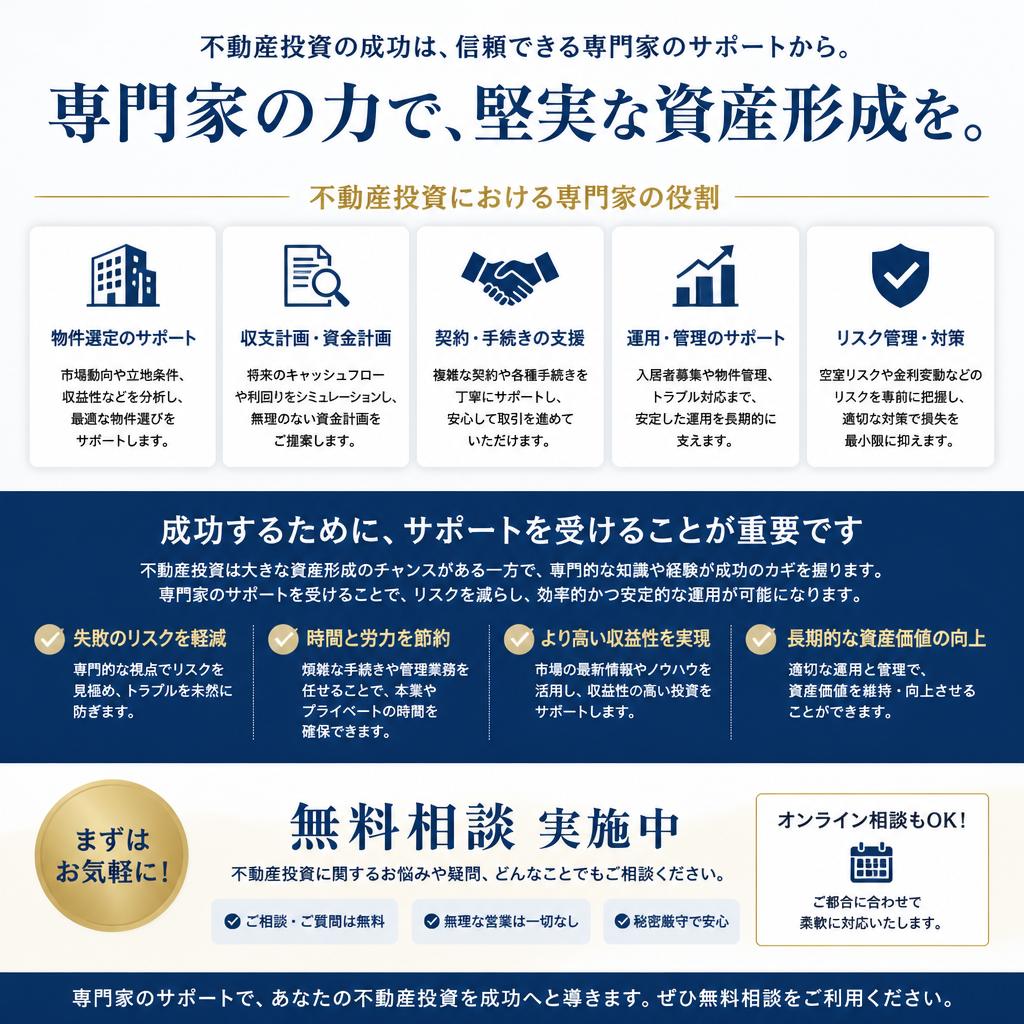 専門家のサポートを受けて安心投資を